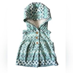 Carter’s Girl’s Fleece Geometric Pattern Hooded Vest | 6M